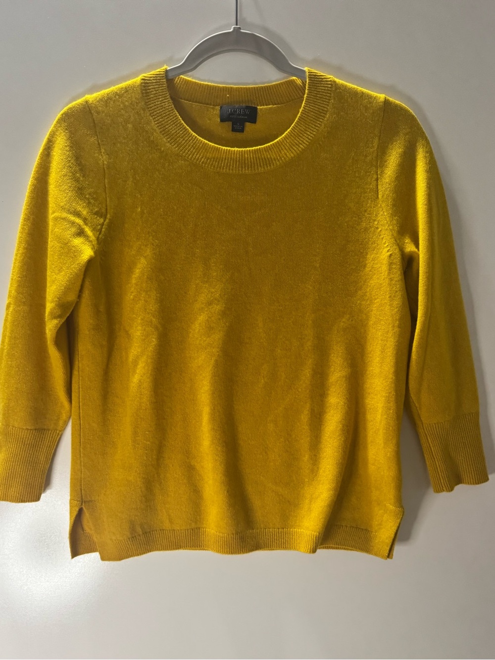 J.Crew 100% Cashmere Mustard Yellow Sweater – Size Small